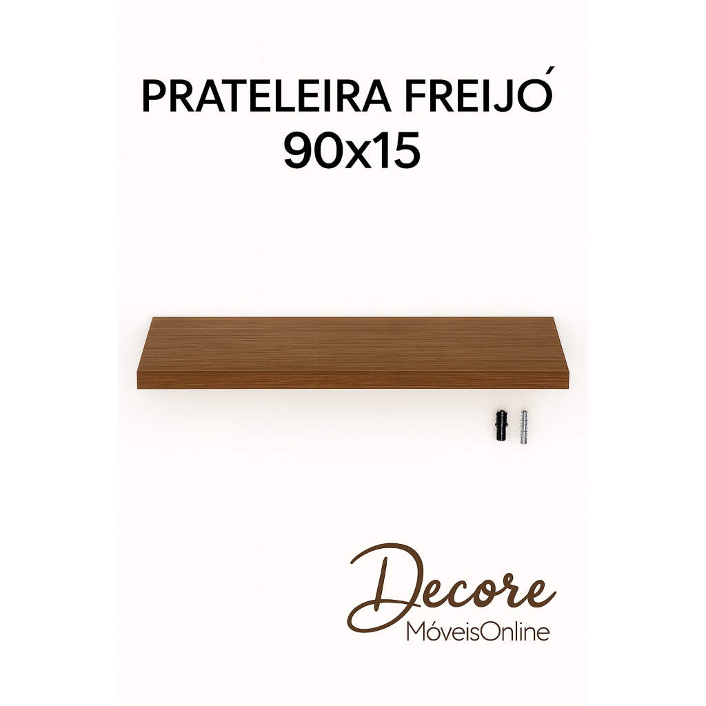 Prateleira MDF Freijó 90x15cm  em mdf 15 mm – Suporte Invisível sala cozinha lavanderia em Oferta na Shopee