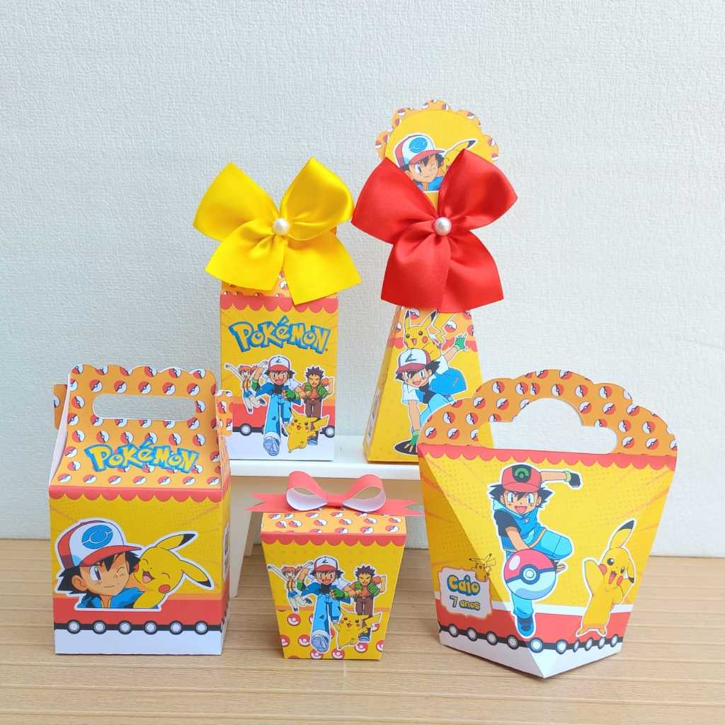 Kit Festa Pokémon Caixinhas Personalizadas Lembrancinhas para Festas