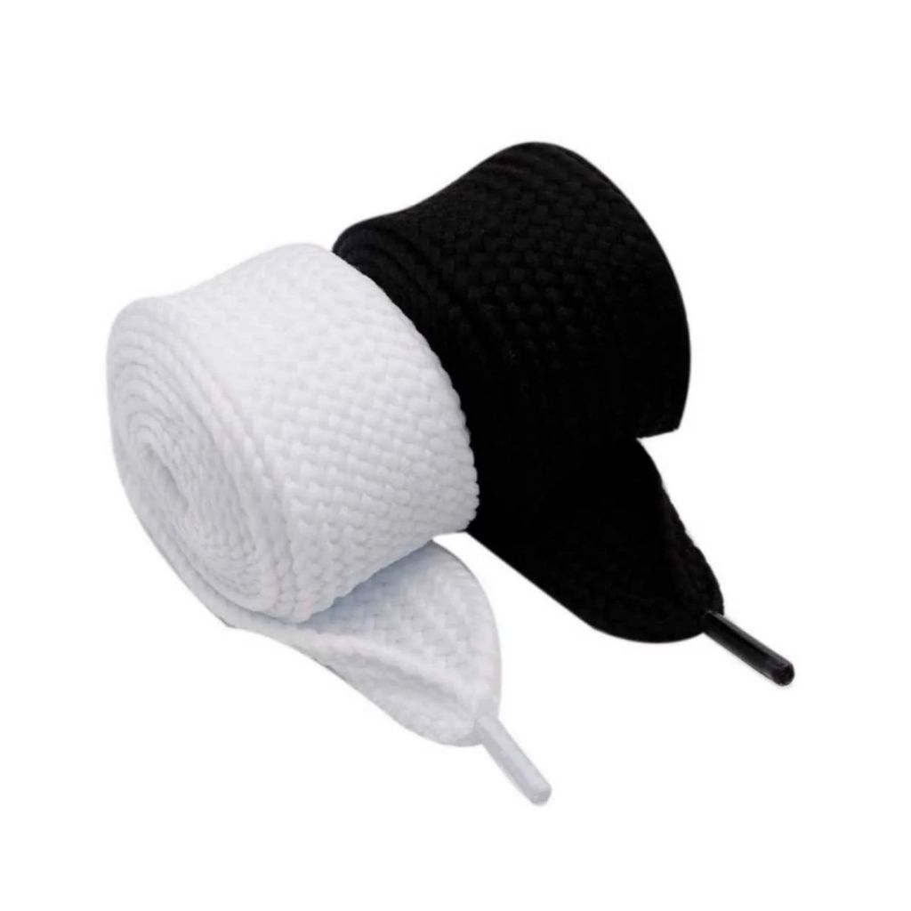 01 ou 02 Par de Cadarço Cordão Atacador Largo Bboy Fat Lace Grosso Largura 10 mm 1,10 Cm