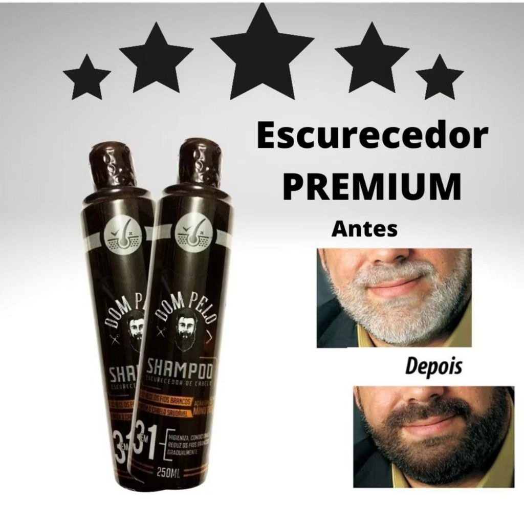SHAMPOO ESCURECEDOR PARA CABELO E BARBA – TONALIDADE NATURAL E JOVEM ✨🖤 em Oferta na Shopee