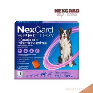 NexGard Spectra Cães Antipulgas e Vermífugo 15,1 -30kg 1 Tablete em Oferta na Shopee