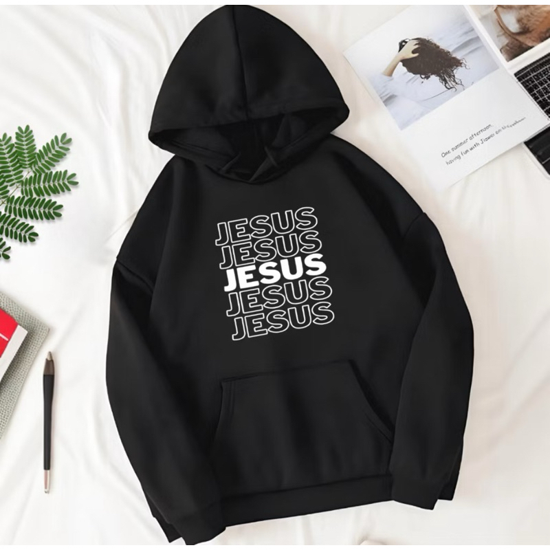 Moletom Premium Estampado Jesus Estiloso Macio Confortável Flanelado Casaco Masculino Feminino Preto