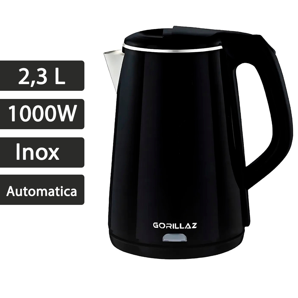 Chaleira Elétrica Qualidade Inox 2,3l Bule Eletrico Gourmet Cor Preto