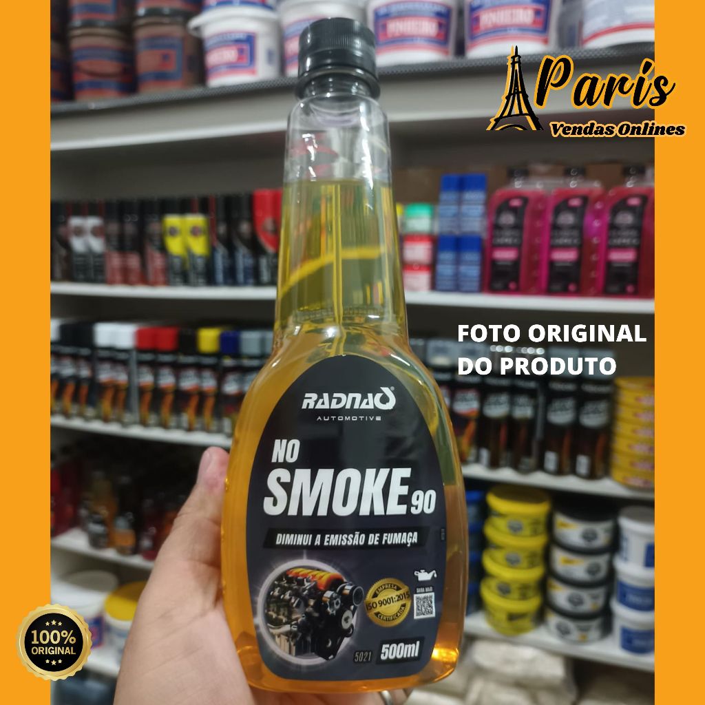 Aditivo Para Motor Smoke 500ml Radnaq Silencia o barulho de válvulas tuchos e anéis Aumenta a vida útil do motor