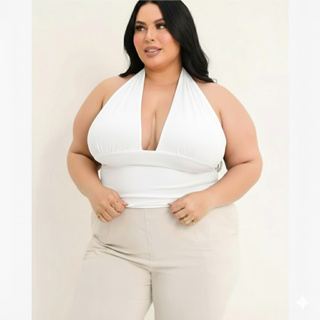 Blusa Cropped Plus Size Top Com Amarração Multiformas em Oferta na Shopee