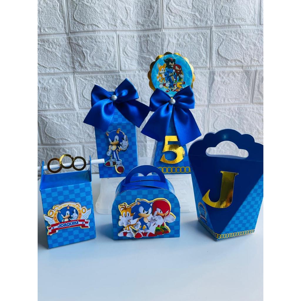 Kit's Personalizados caixinhas SONIC FILME aniversário-Festa PEGUE E MONTE em Oferta na Shopee
