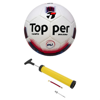 Bola Profissional Futebol de Campo Topper Boleiro Oficial PU Costurada + Bomba de Ar. em Oferta na Shopee