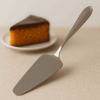 Espátula Colher De Bolo Para Sobremesa Torta Pudim Cortador Pá Em Aço Inox Com Serra em Oferta na Shopee