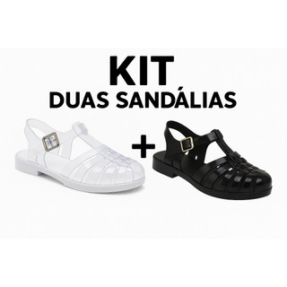 Kit 2 Sandálias Feminina Confortável Em Pvc Promoção Envio Imediato
