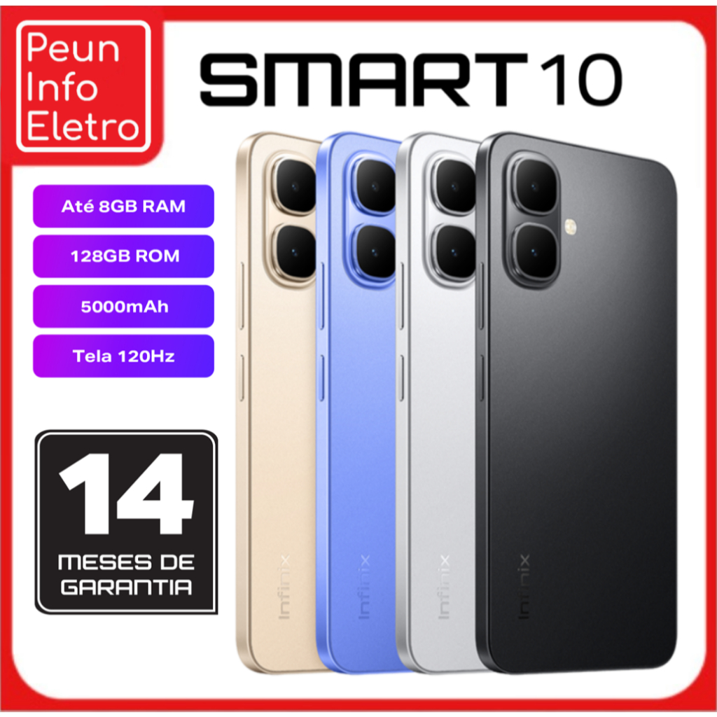 Celular Infinix Smart10 X6725 Dual SIM de 128GB 4GB RAM de 6.67" 8+2MP 8MP