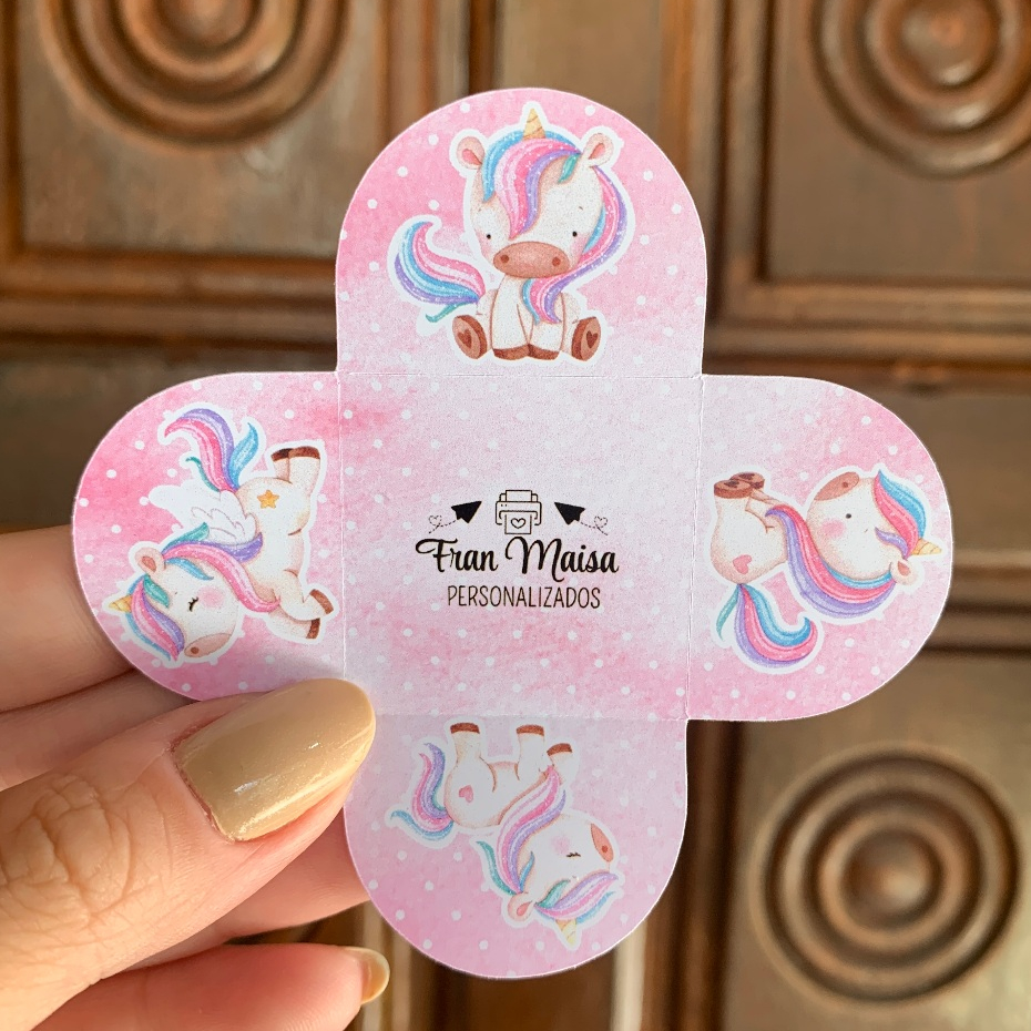 Envio em 24h Forminhas para Doces Unicórnio Brigadeiro 4 Pétalas Festa Aniversário Personalizadas