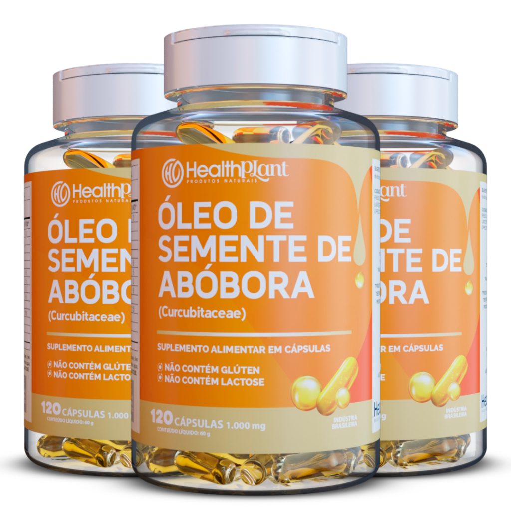 Óleo de Semente de Abóbora Concentrado mais vendido com Vitamina E - Cápsulas 1400mg