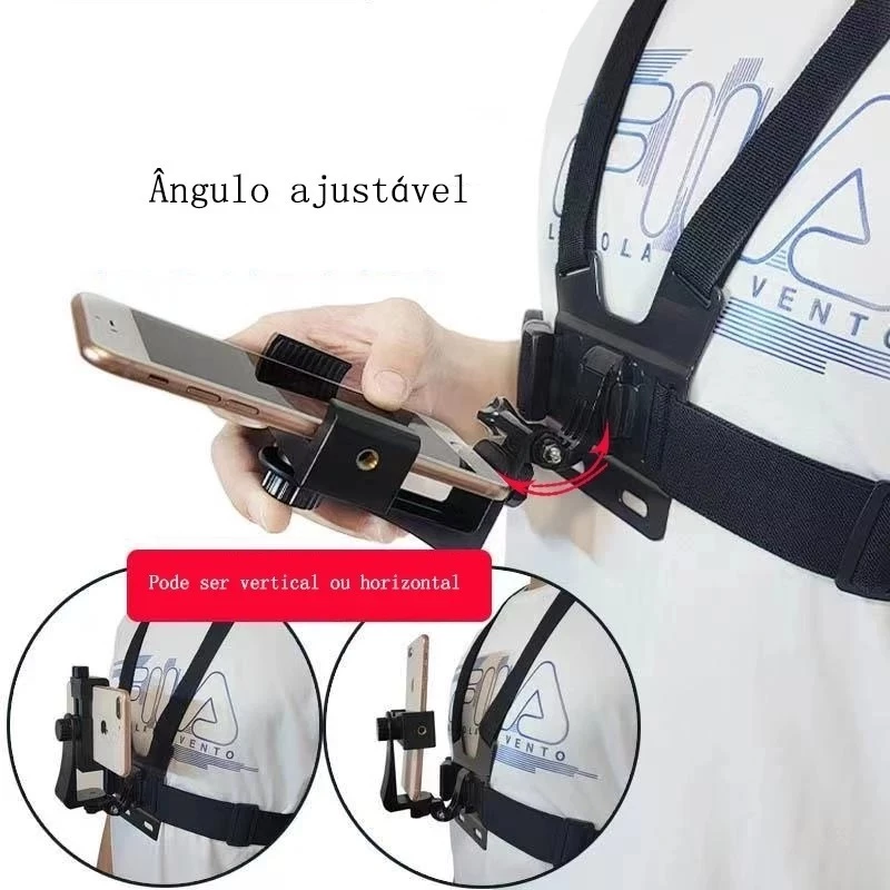 Suporte de Peito Ajustável para Celular e GoPro em Moto e Bicicleta — foto 3