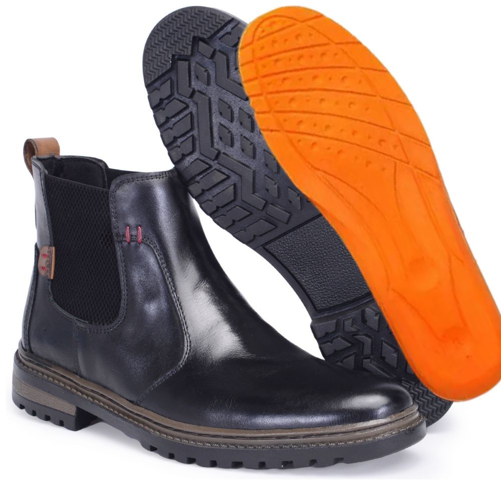 Bota chelsea Masculina Social e Casual Palmilha Gel Couro Legítimo