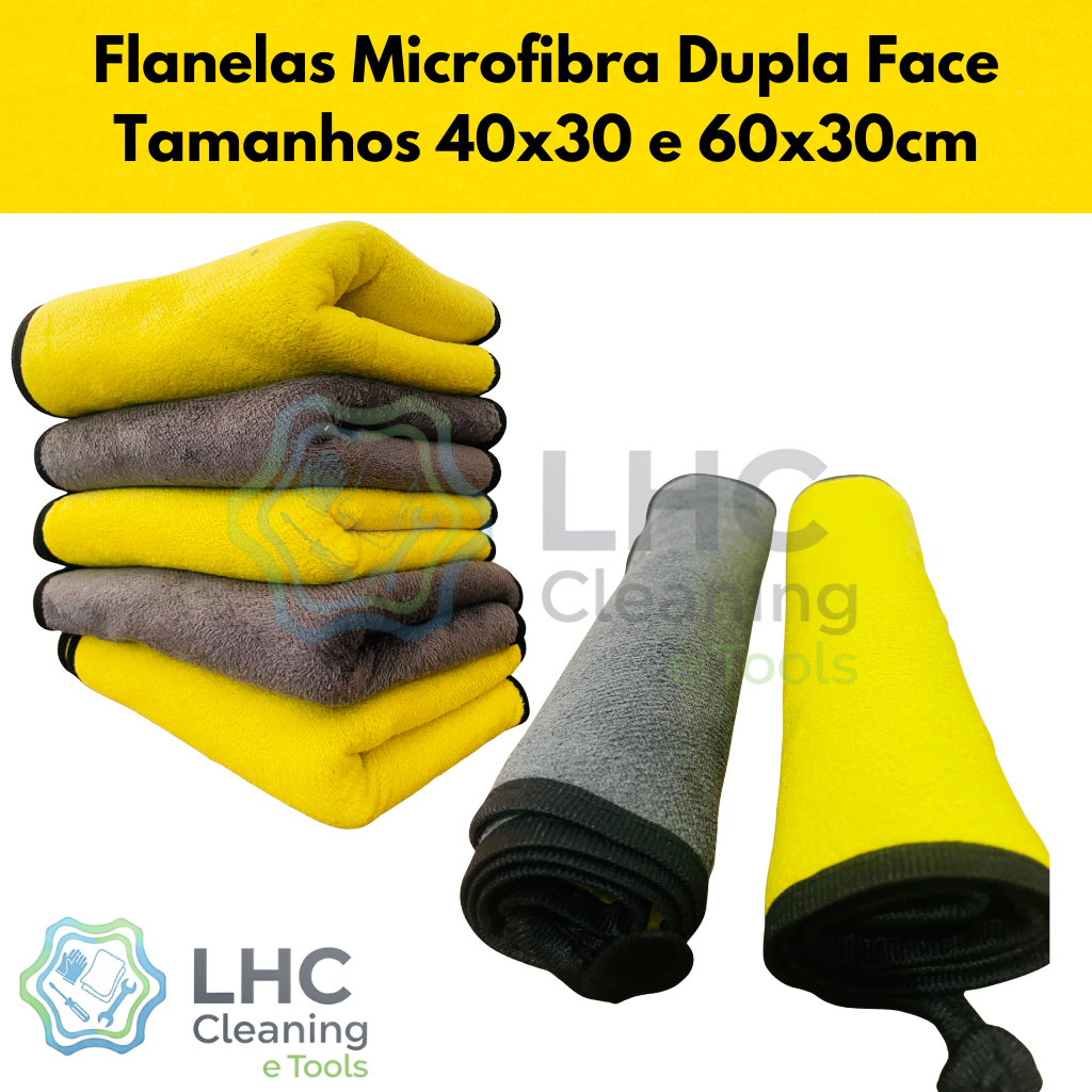 Flanelas Pano Toalha Microfibra Automotiva Premium 1 ,2 e 3 Unidades  30x40 e 30x60 Cm Para Lavagem de Carro