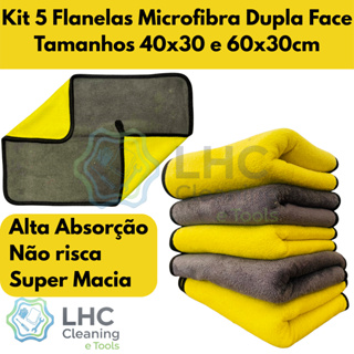 Kit 5 Flanela Pano Toalha Microfibra Automotiva 30x40 30x60 Premium Para Lavagem de Carro em Oferta na Shopee