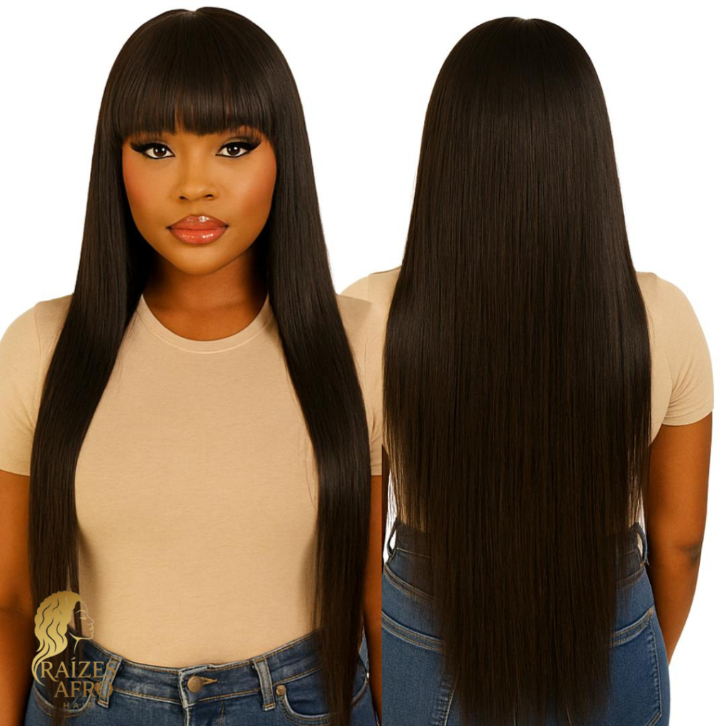 Peruca Franja 70cm Fibra de Luxo Orgânica Alta Temperatura em Oferta na Shopee