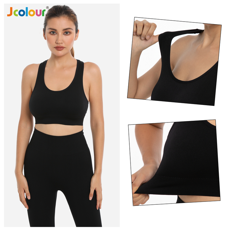 Jcolour Conjunto Top Sutiã Legging Levanta Bumbum Sem Costura Cintura Alta Feminino Academia em Oferta na Shopee
