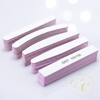 Lixa Profissional Gramatura 100/180 Unha Gel Acrílico Formatos Caixão Quadrada Reta 1 Unidade