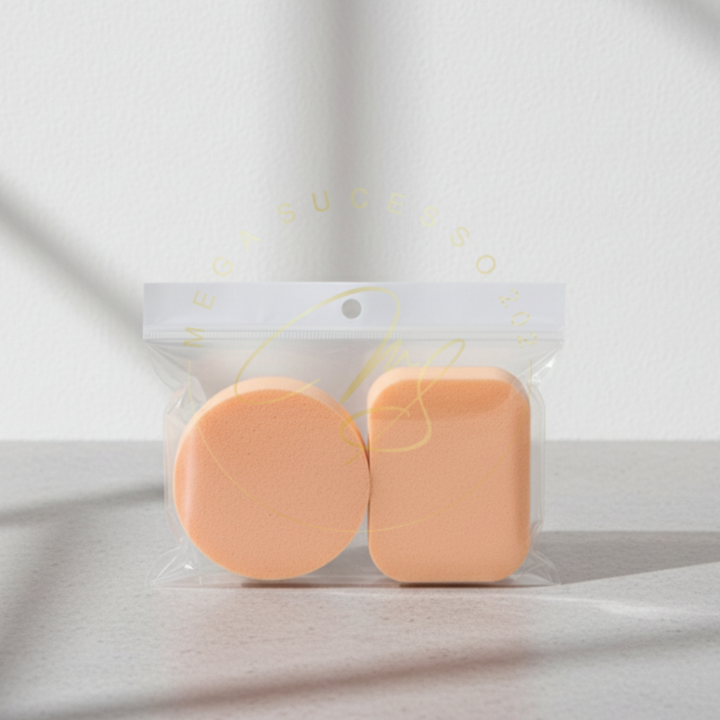 Kit Esponjas para Maquiagem | 2 Unidades Laváveis Formas e Cores Variadas - SQ5601