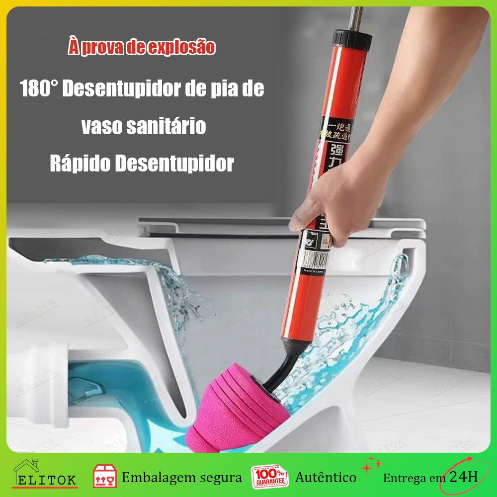 Desentupidor de Vaso Pia Sanitário Alta Pressão Bomba de Sucção Borracha 150mm Profissional 180° Flexível em Oferta na Shopee