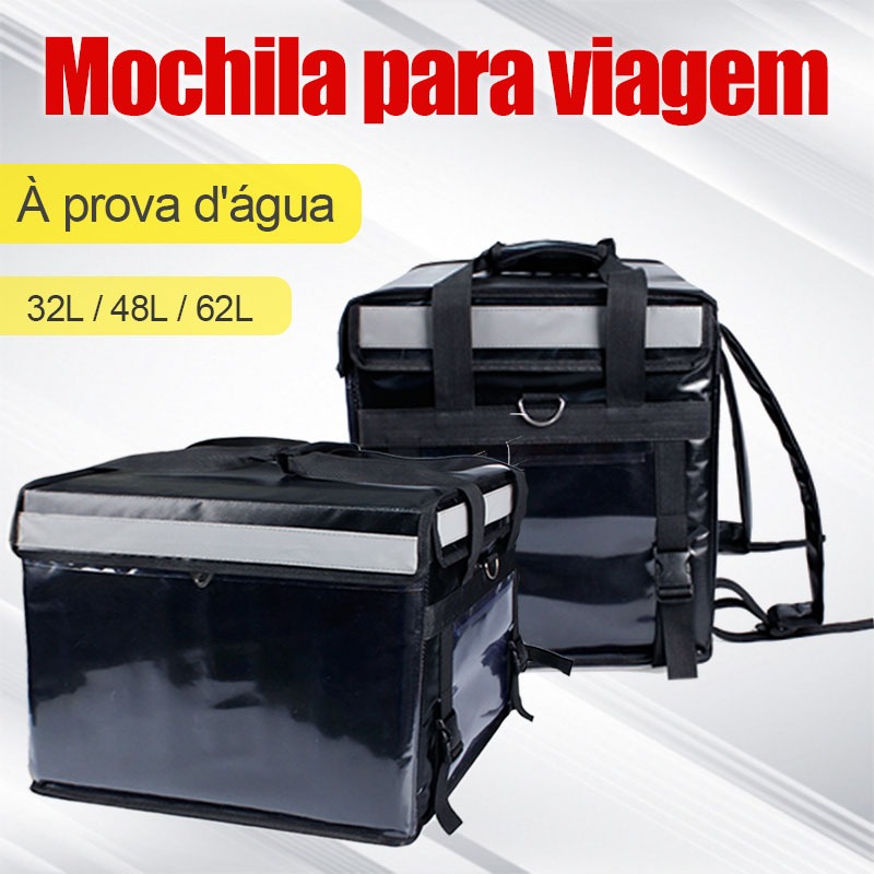 Mochila Bag 32L/48L/62L Impermeável Térmica Entrega para Motoboy Delivery Pizza Lanche