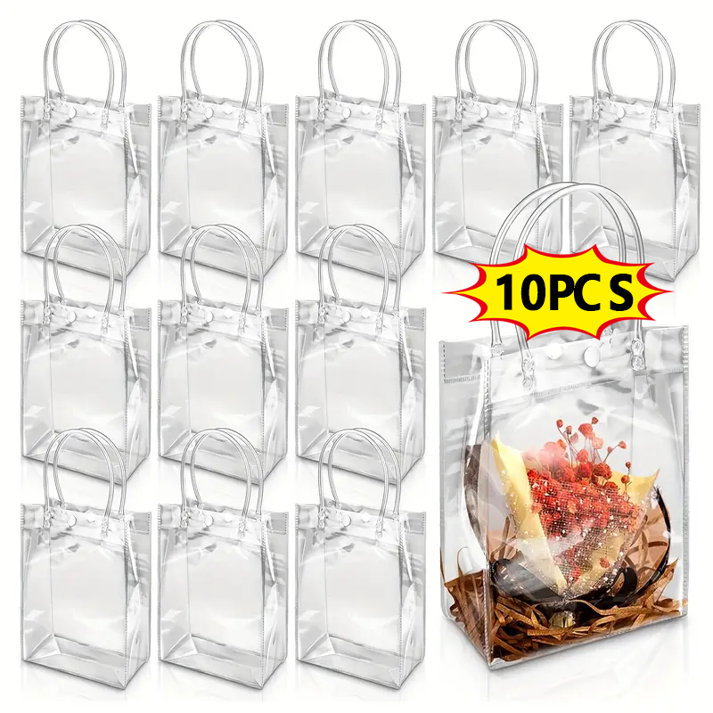 Sacola transparente 10 unidades lembrancinha festa infantil presentes para personalizar casamento em Oferta na Shopee