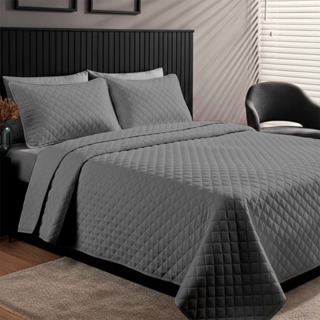 Cobre Leito Matelado Solteiro, Casal e Queen Ultrassonico Colcha Premium 100% Poliéster em Oferta na Shopee