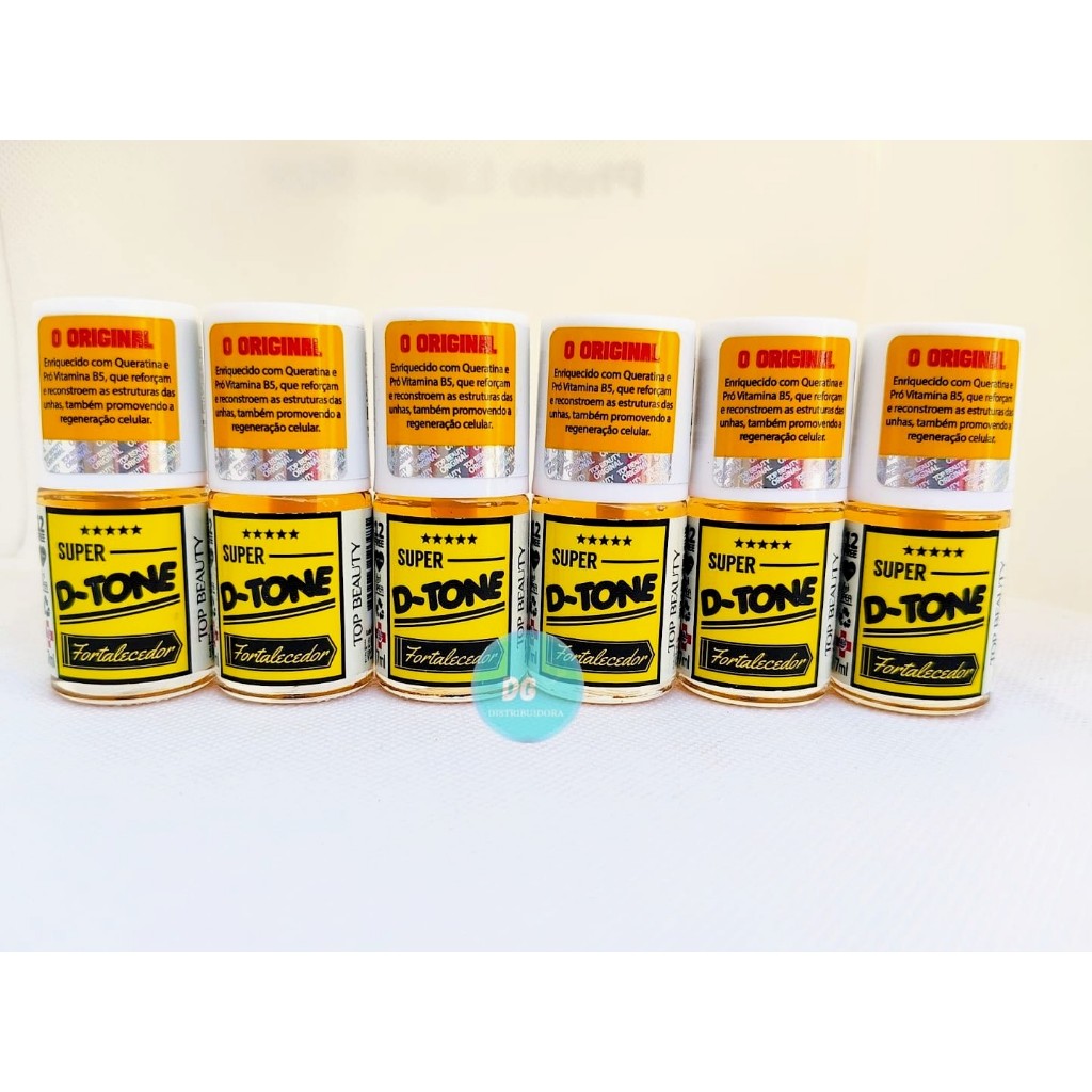 Kit com 6 Bases D-tone Fortalecedor 12 Free Sos Unhas Top Beauty