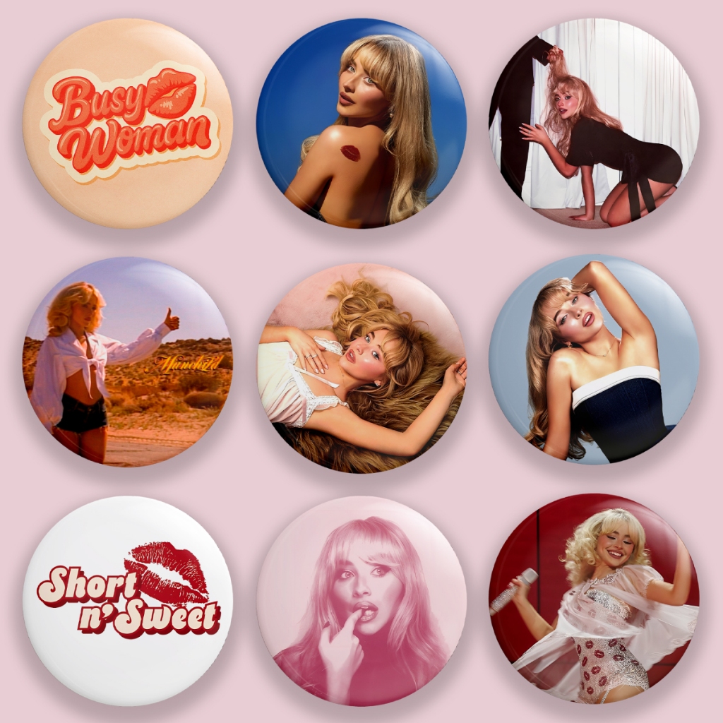 Botton Música Sabrina Carpenter | Unitário ou Kit | Modelos 1, 3 ou 5