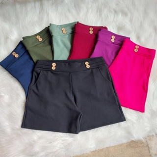 Short Feminino Malha Crepe Plus Size G1 G2 G3 Tem Botões Na Frente em Oferta na Shopee