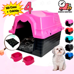 Casinha Pet N4 + Cama Para Cachorro Comedouro Bebedouro Pet Caminha Para Cachorro