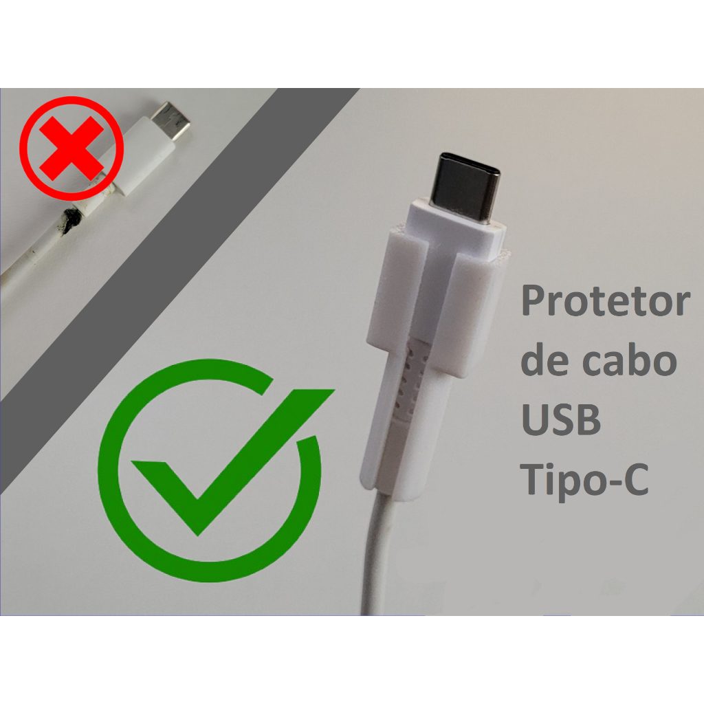 Protetor de Conector USB Tipo-C - Anti-Quebra e Desgaste