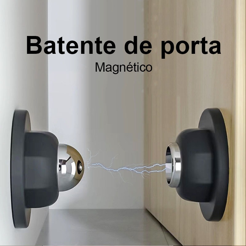 Prendedor Trava De Porta Batedor Fixador Imã Magnético Inox Preto em Oferta na Shopee