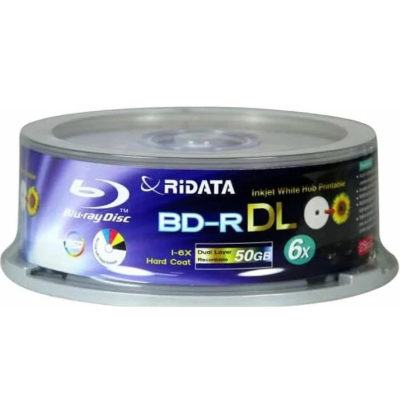 Blu Ray 50 gb Ridata pino com 10