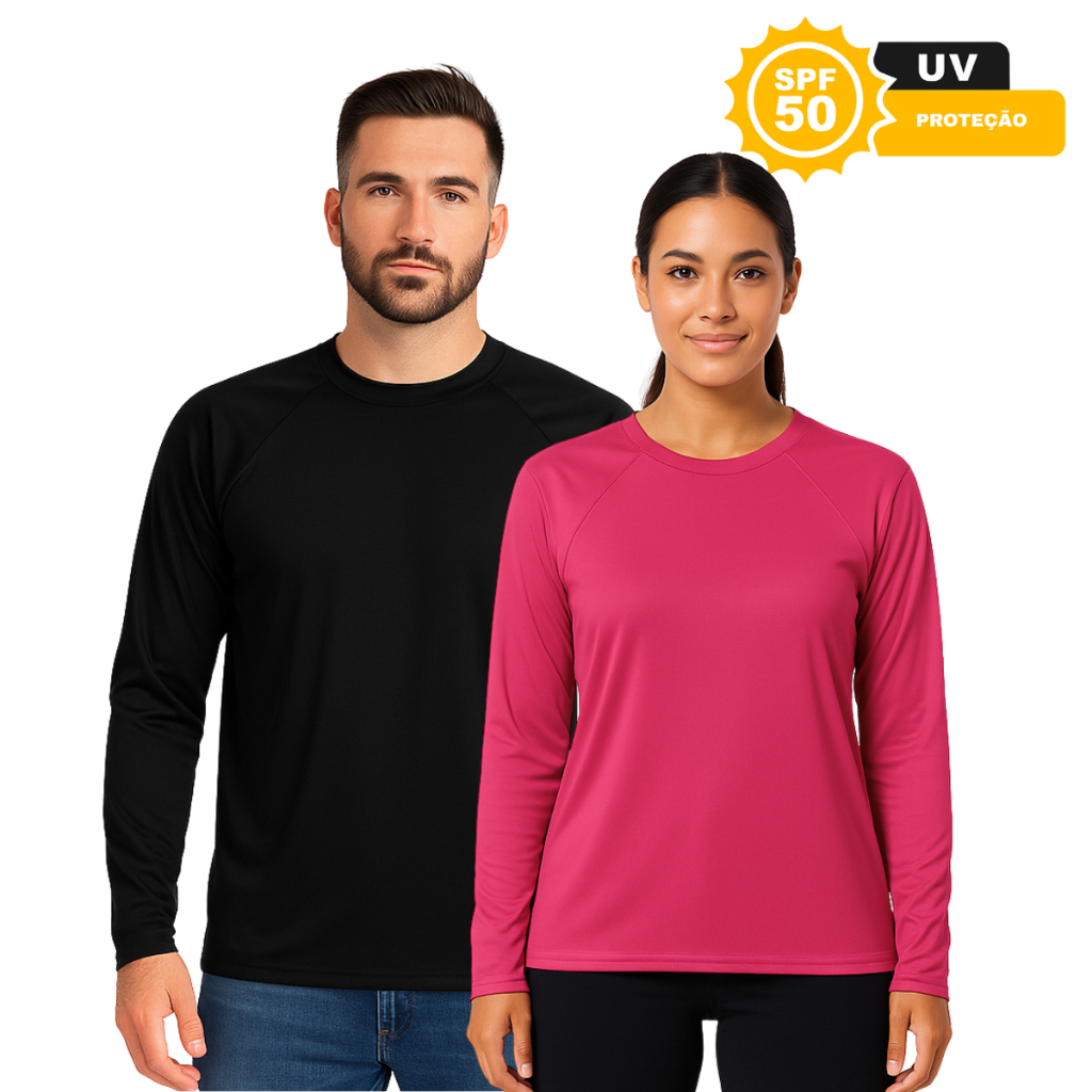 Blusa Praia Piscina Proteção Solar UV 50+ Segunda Pele Masculina Feminina Unissex P Ao GG