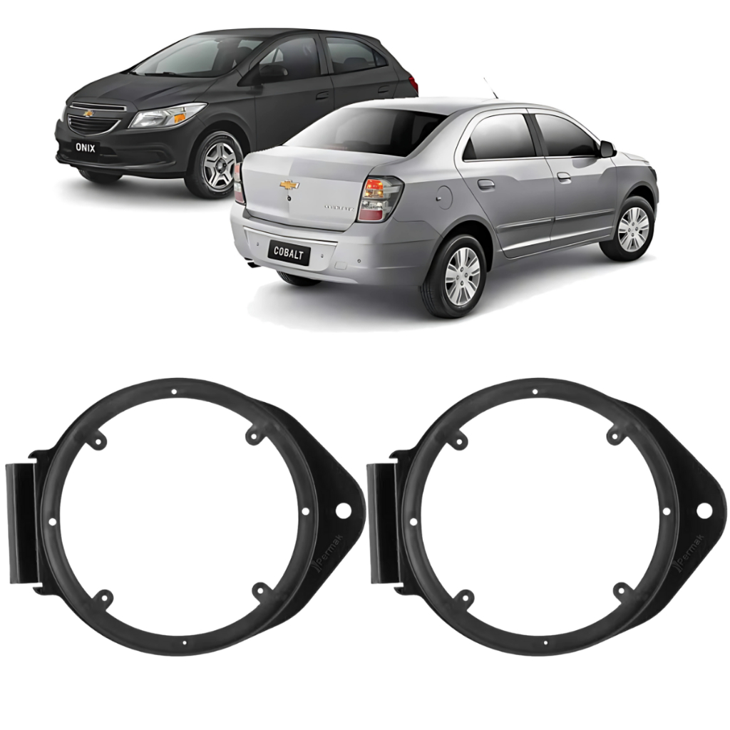 Par Aro Adaptador Alto Falante Onix Cruze Spin Cobalt Prisma Portas Dianteira Traseira