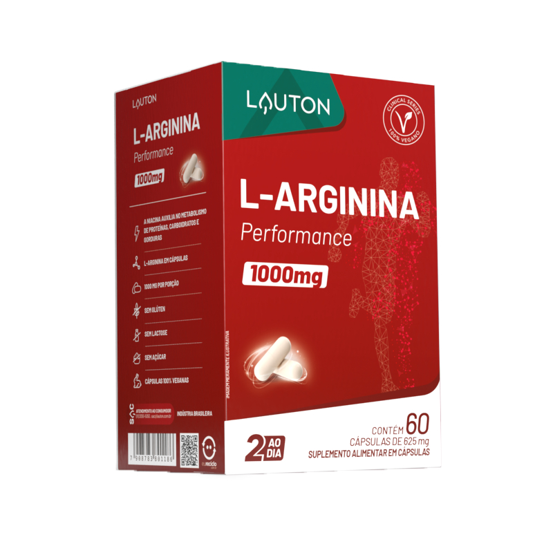 Suplemento L-Arginina Performance 1000mg (60 cápsulas) - Lauton em Oferta na Shopee