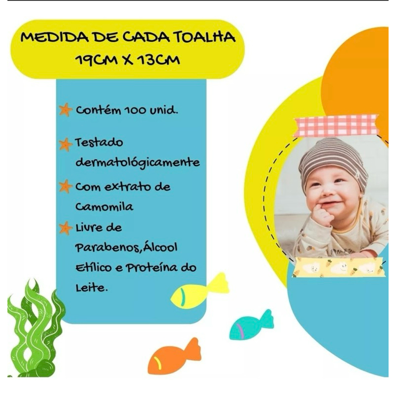 Toalha/Lenço Umedecido Clean Baby 100 Unidades – Uso Bebê e Adulto