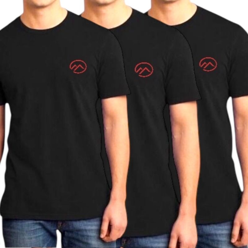 kit  Conjunto Três Camiseta Preta Básica Masculina Camisa Verão Academia Esportivas Lisa Estampada