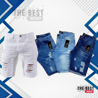 Kit Masculino Fim de Ano 4 Shorts Jeans Rasgado Várias Cores Bermuda Nova Preta Branca Clara Escura em Oferta na Shopee