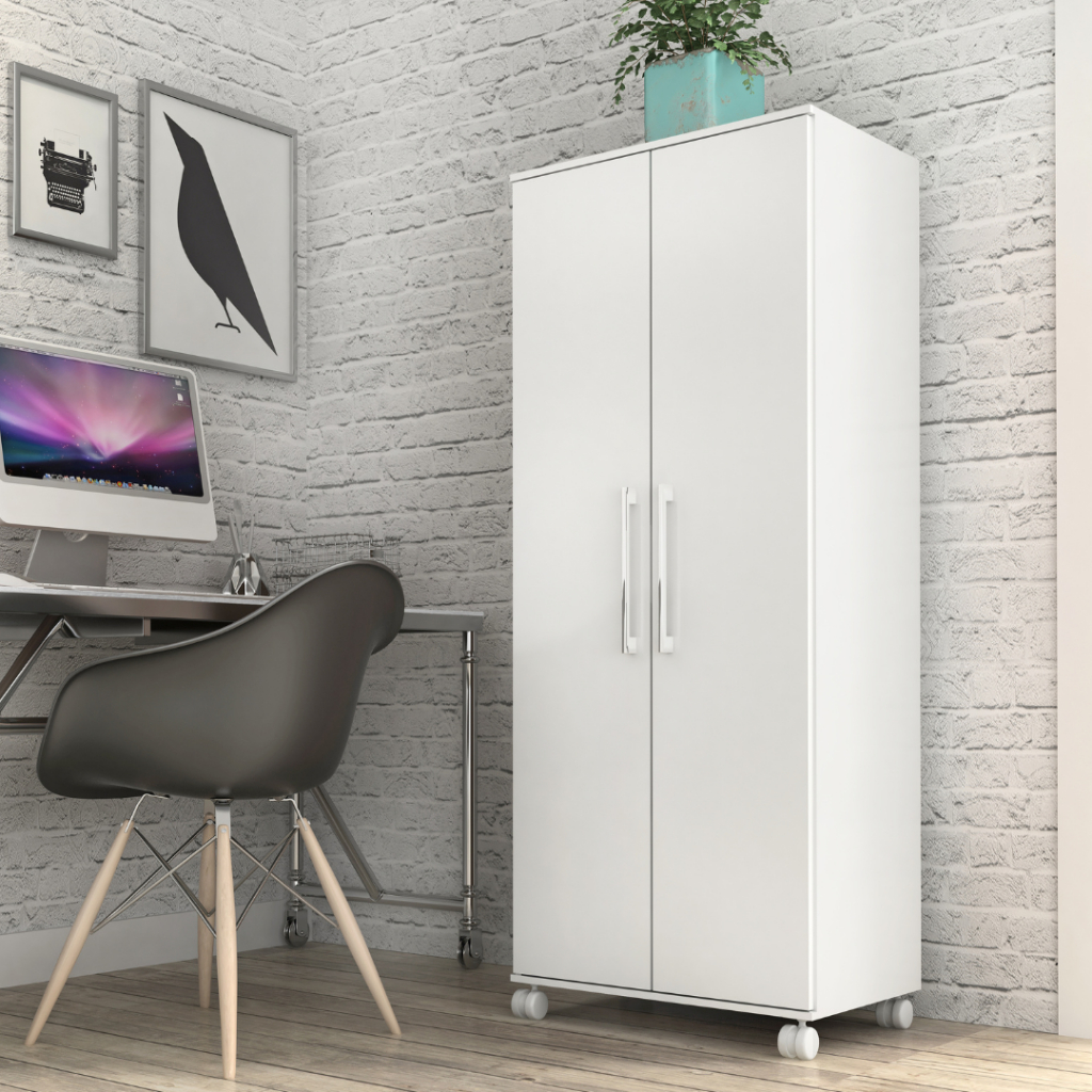 Armário De Escritório Marcela 2 portas 4 Prateleiras 1,40m em Oferta na Shopee