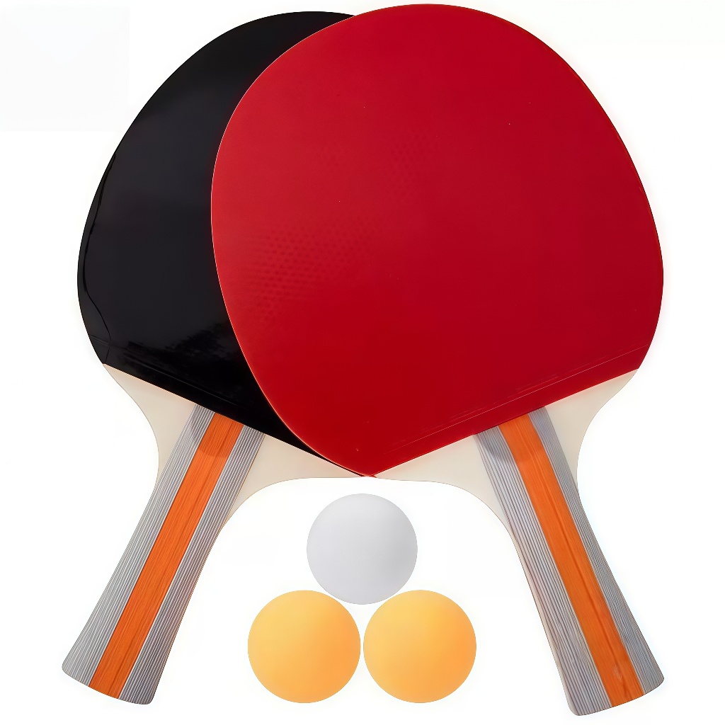 Kit Tênis de Mesa com 2 Raquetes e 3 Bolas – Ideal para Lazer, Treino e Diversão em Família!