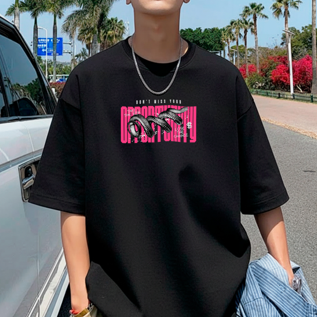 Camiseta Oversized Unissex Streetwear Opportunity Academia Treino Fitness Blusa Larga Confortável