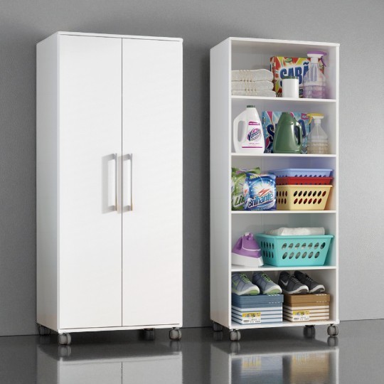 Armario Lavanderia Marcela 2 Pts 1,40m Com Rodinhas em Oferta na Shopee