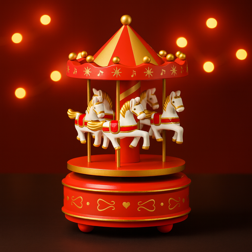 Caixinha Carrossel Musical a Corda Enfeite Para Decoração em Oferta na Shopee