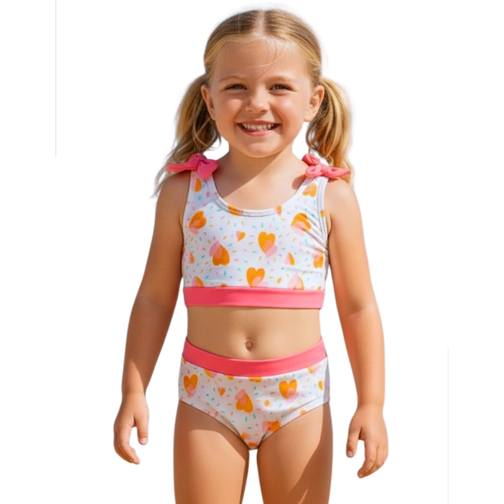 Conjuntinho Biquini Hot Pant Infantil Modelo Regatinha Laço