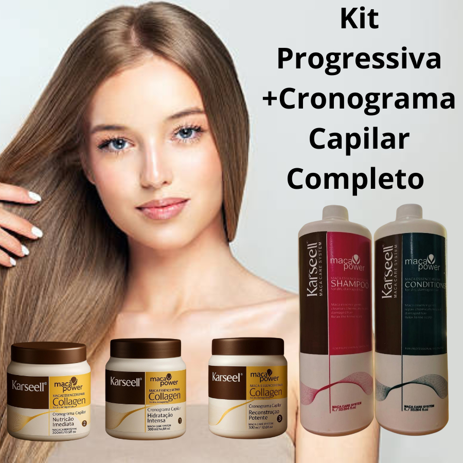 Kit shampoo 1L e condicionado 1L Karseell 1L + Cronograma Capilar Completo em Oferta na Shopee