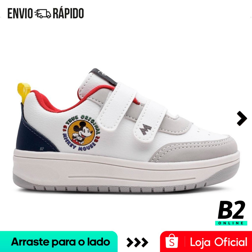 Tênis Disney  Mickey Infantil Sem Cadarço Masculino Original Com Nota Fiscal e Garantia em Oferta na Shopee