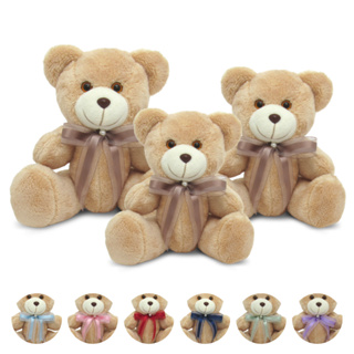 Trio Urso De Pelúcia Com Laço Para Nicho Decoração Infantil - 15cm 20cm 25cm em Oferta na Shopee